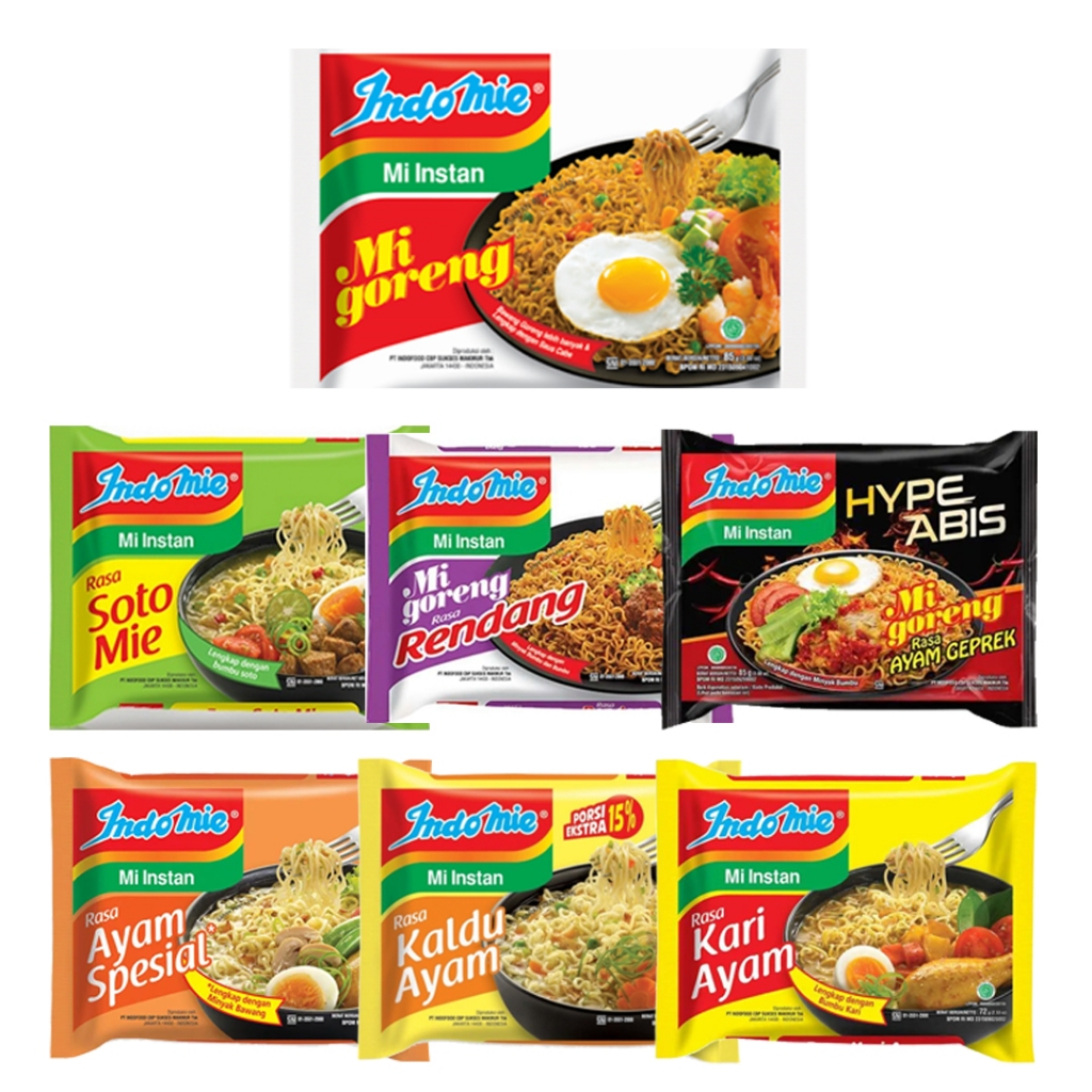 

Indomie/Indomie Goreng/Indomie kuah/Indomie Semua Varian