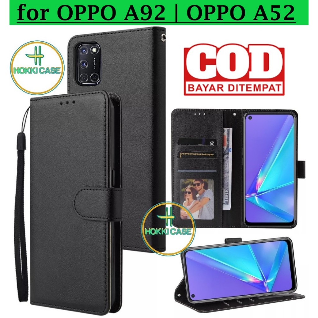 Flip Case OPPO A52/A92 Case Wallet Kulit Casing Dompet Case Wallet Leather Flip Case OPPO A52/A92 Ca