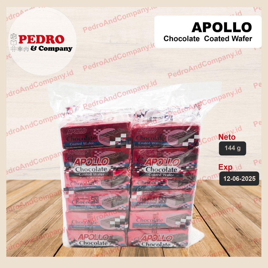 

Apollo chocolate coated wafer 48 pc wafer berkrim coklat