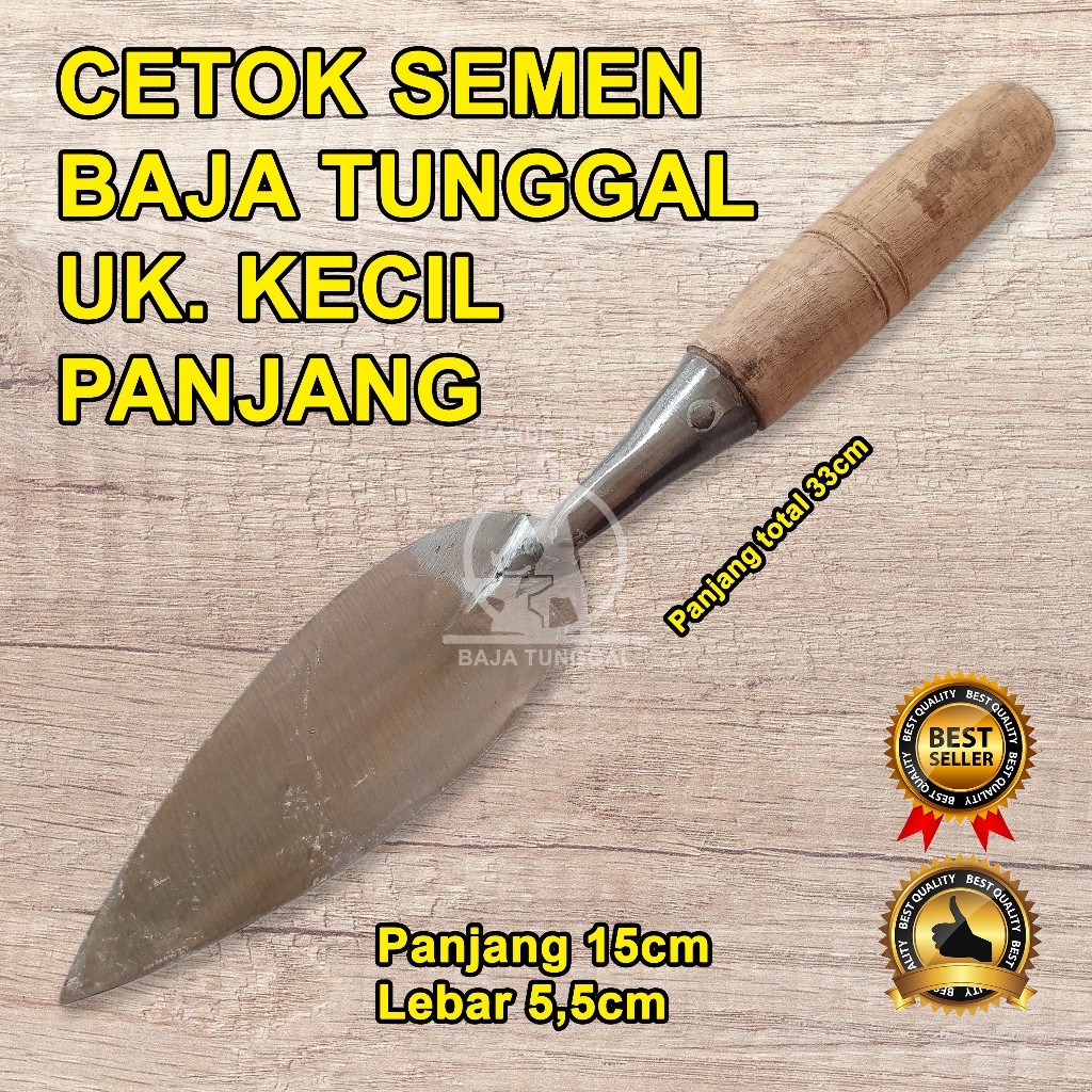 Cetok Semen BAJA TUNGGAL Kecil Panjang / Sendok Semen Baja Asli