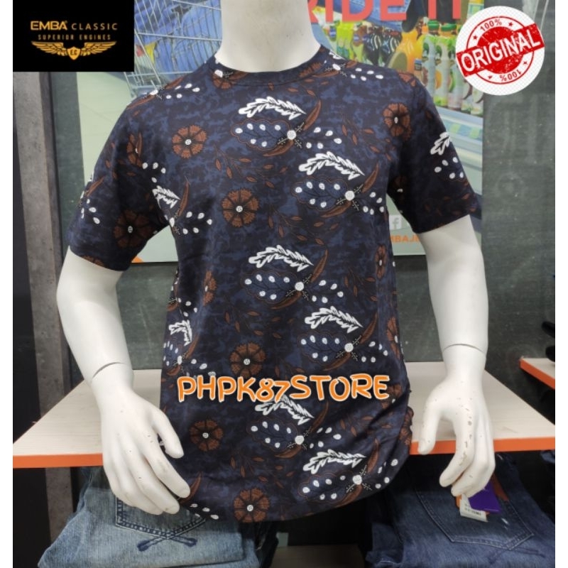 EMBA CLASSIC T-shirt Pendek pria Kaos motif 100% katun Original