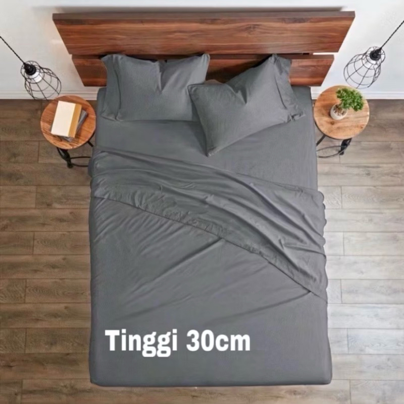 SPREI POLOS TINGGI 30cm / sprei polos ukuran 120x200 / 160x200 / 180x200
