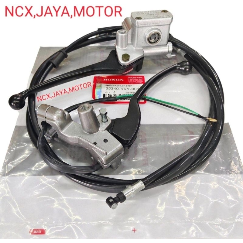 Master Rem Atas Assy Beat Karbu Sepaket + Dudukan Spion Kiri + Handle Rem Kiri Hitam + Kabel Rem Bel