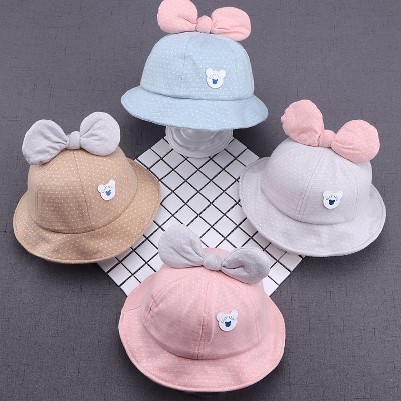 [Bebeluv] Topi Bucket Anak Perempuan Pita Bearyaboo Import Premium / Summer Hat / Topi Pantai Anak