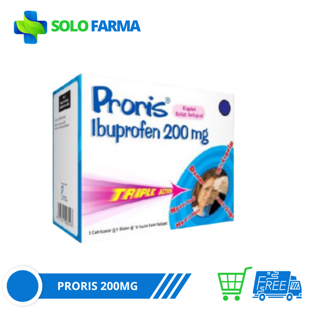 Proris Kaplet Ibuprofen Triple Action/Obat Sakit Kepala/Obat Demam/Pereda Nyeri