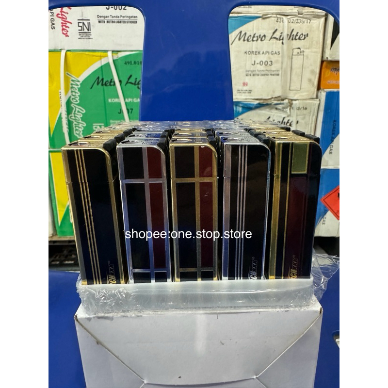 Mancis Korek api gas Zet Bara Biru Torch Magnit Metal Case Mewah K4 (bisa ISI ULANG)