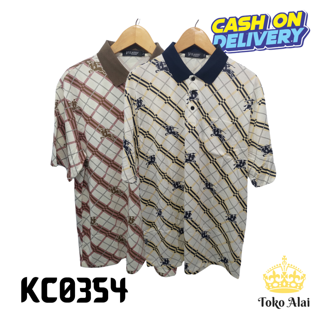 KAOS KAUS PRIA COWOK BAPAK BAPAK KAOS KERAH V CLASSIC 91632 KC0354