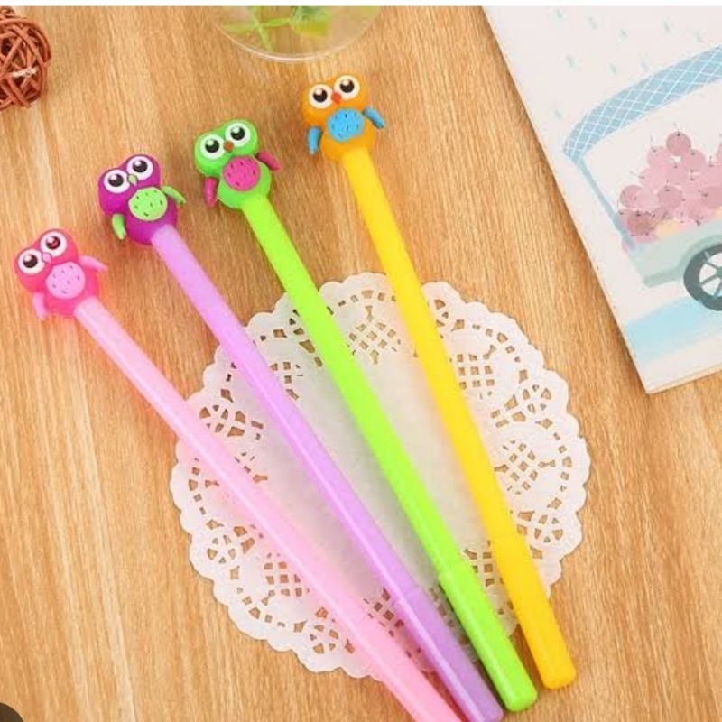 

1 pcs bulpen Gel fancy tinta hitam model Owl