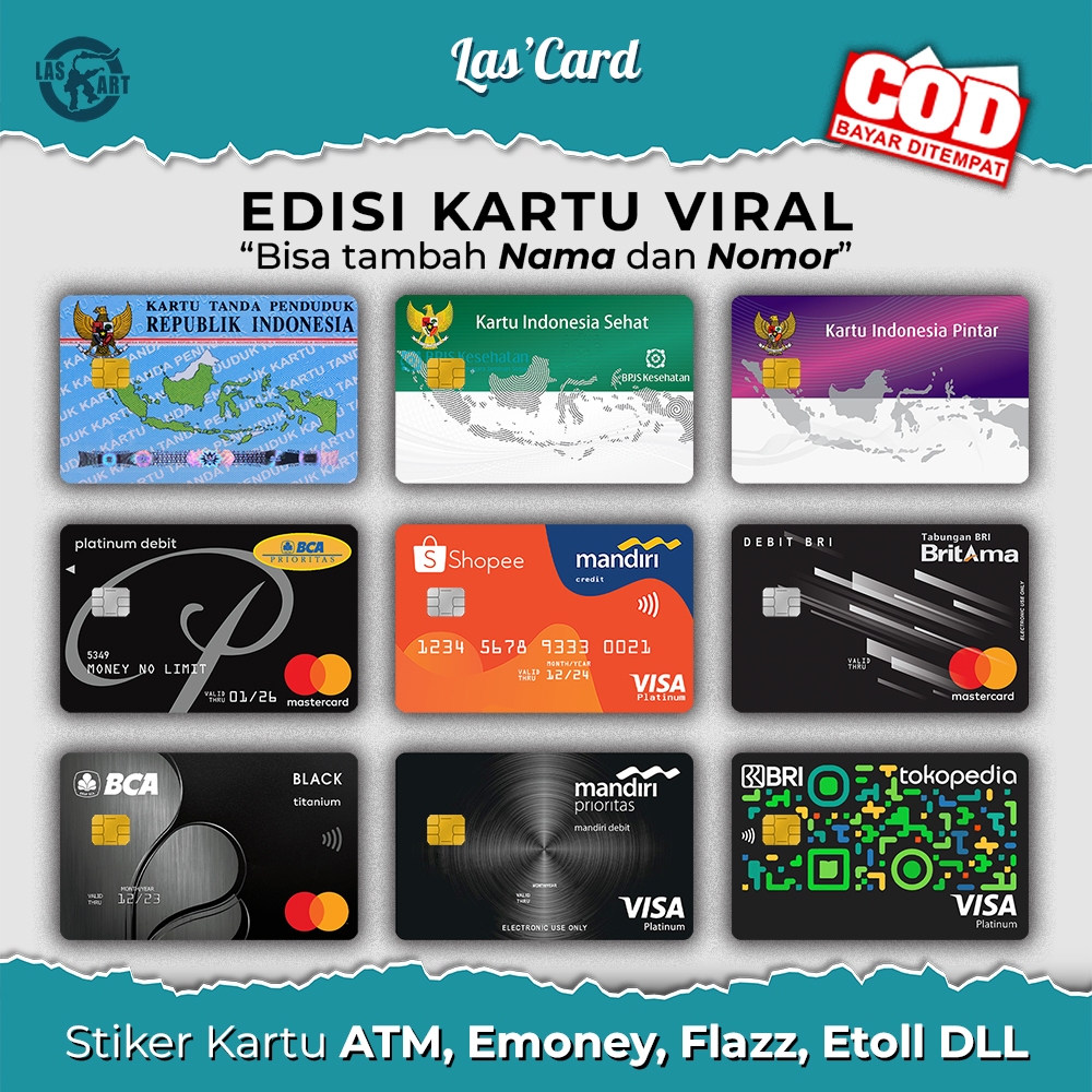 [HOLOGRAM] STIKER ATM BRITAMA, BCA PRIORITAS, MANDIRI PRIORITAS,  KTP SKIN (FAKE SKIN) DAN LAINNYA