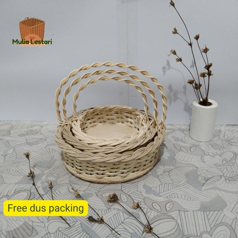 keranjang rotan bulat kecil keranjang hampers dan tabur bunga