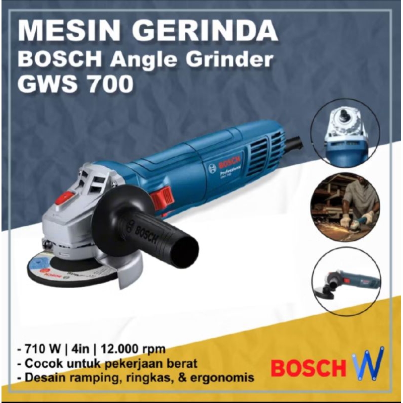 Gerinda BOSCH GWS 700 - gerinda tangan 4" bosch