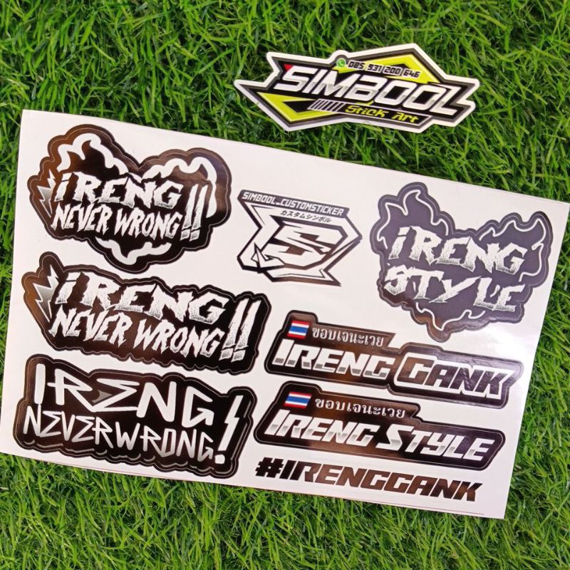 STIKER IRENG STYLE THAILAND IRENG NEVERWRONG STIKER MOTOR STIKER HELM