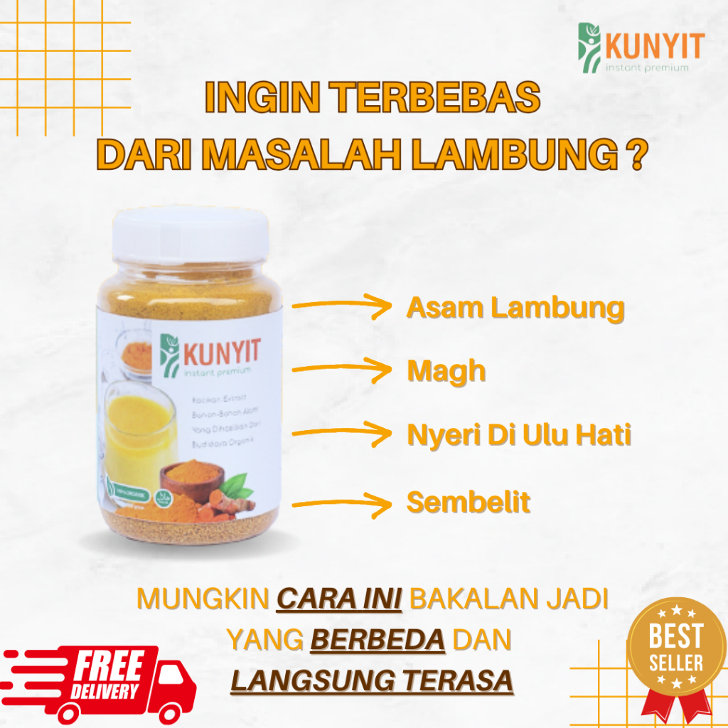 

KUNYIT INSTAN PREMIUM Herbal Ampuh Untuk Atasi Asam Lambung, Maag Kronis, dan Gerd, ORIGINAL & ALAMI