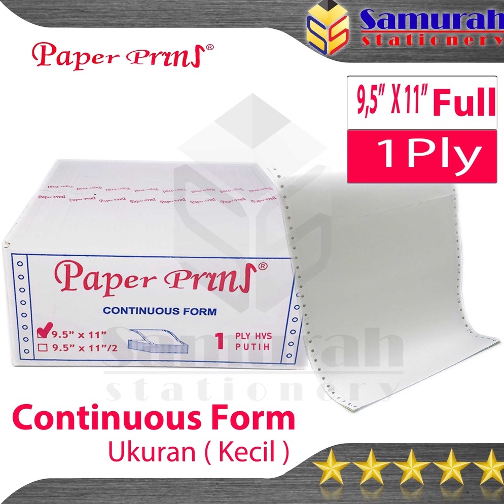 

WL6FE898 Kertas Continuous Form Paper Prins 95 x 11 Full Atau 95 x 112 Bagi 2 K1 Ply HVS Kertas Komputer Karbon PaperPrins Rangkap 1 Putih CF Paperpryns 1 Ply Carbonize