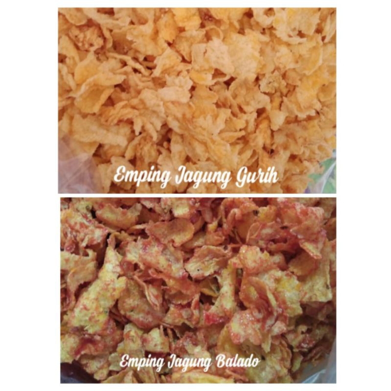 

Emping Jagung Gurih atau Balado / jajan kiloan / jajan lebaran / Snack / cemilan / oleh-oleh