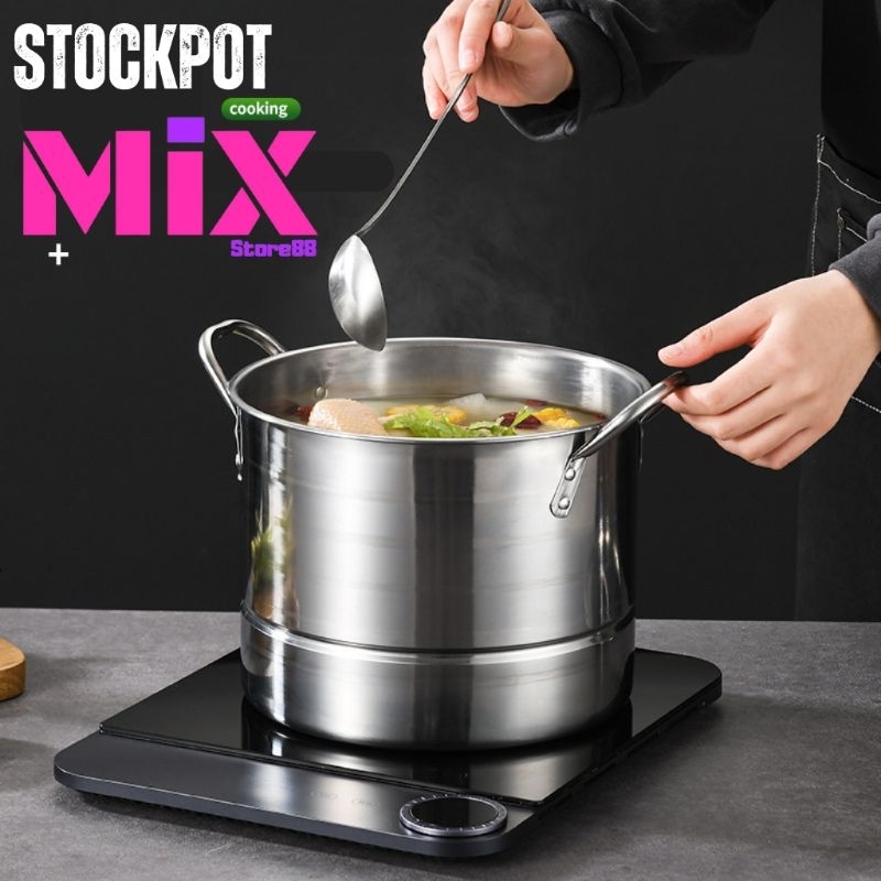 Dandang Stainless Panci Bakso Stockpot Stainless Panci Rebus Stainless Tebal Dandang Rebusan Stainle