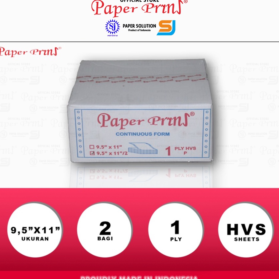 

Paperpryns Kertas Continuous Form 1PLY HVS 95 x 112 Bagi 2 NGTBI919