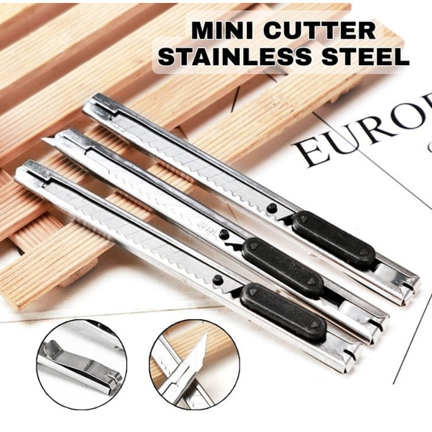 

Mini Cutter Stainless Steel / Pisau Cutter Kecil