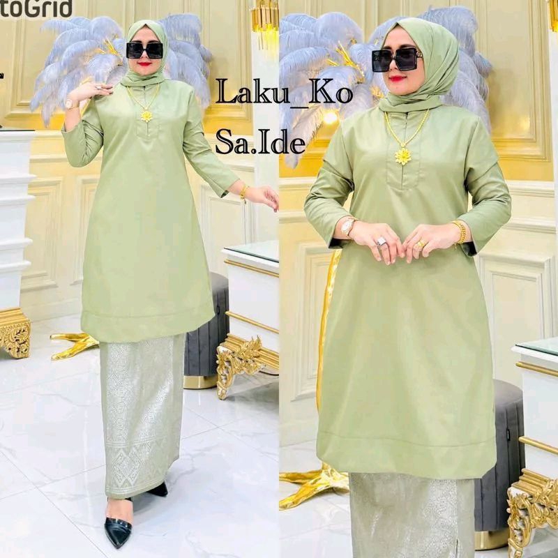 TERLARIS NEW KEBAYA MALAY ONE SET ROK - KEBAYA TRADISIONAL BAHAN KATUN TOYOBO // KEBAYA LONG TUNIK