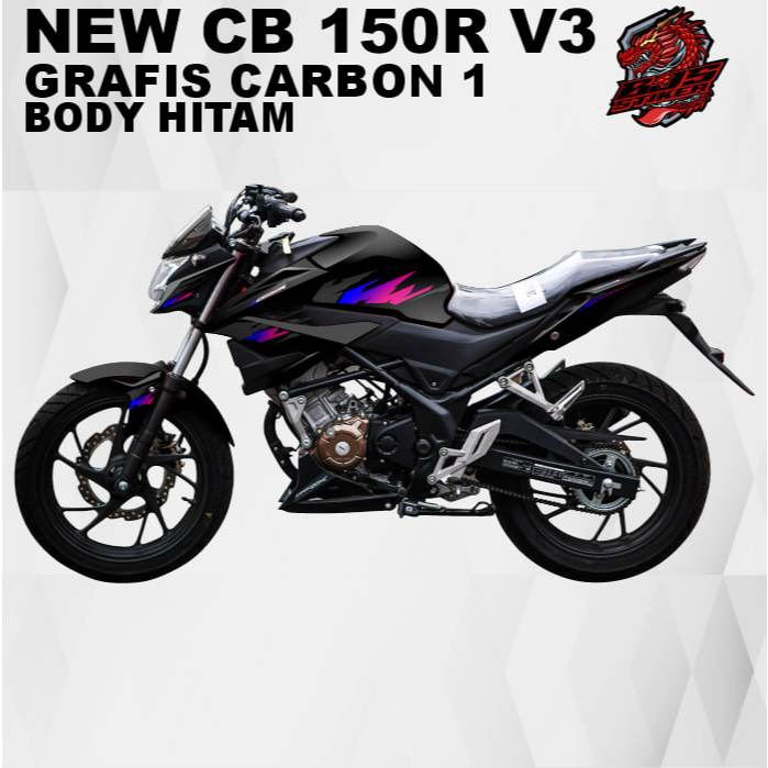 Sticker Striping CB 150 r v3  All New CB150r v3 carbon 1 body gelap ( hitam )