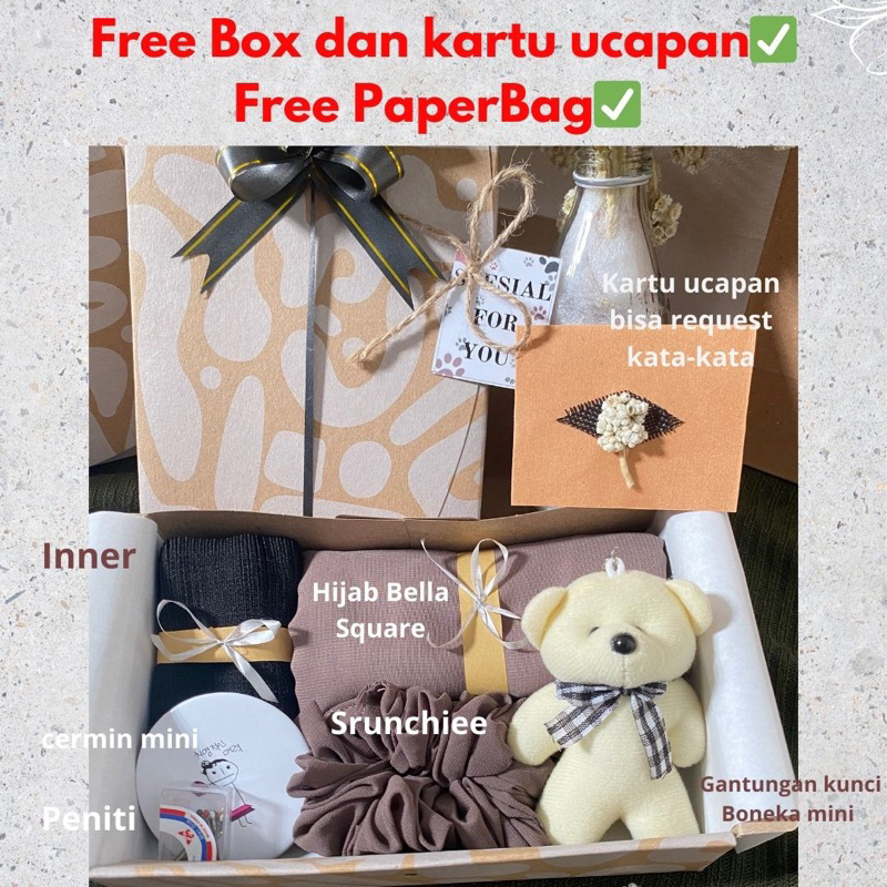 

DIKIRIM LANGSUNG!!!HAMPERS HIJAB MURAH BELLASQUARE/GIFT BOX LEBARAN, ULANG TAHUN, WISUDA, ANNIVERSARY