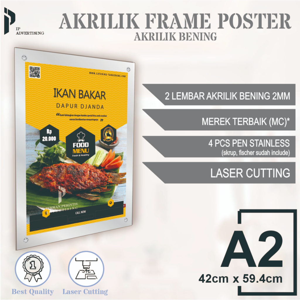 BINGKAI POSTER AKRILIK A2 | FRAME POSTER AKRILIK A2 | DISPLAY POSTER DINDING