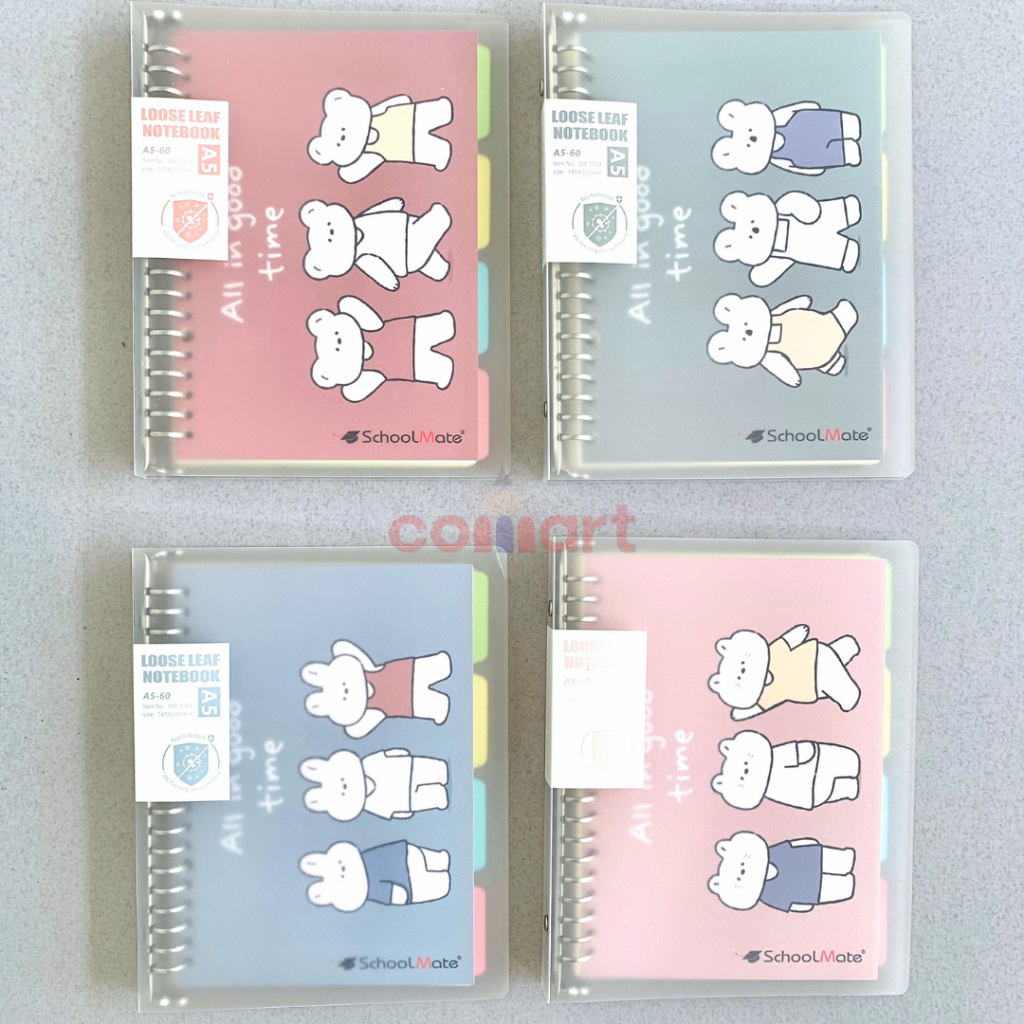 

Map Binder Notebook Antibacterial SM7104 - A5 B5 - Binder Note Plus Loose Leaf dan Divider - Binder File - Binder Campus - Map Binder Ring Besi - Bisa Diisi Ulang - Binder Papper