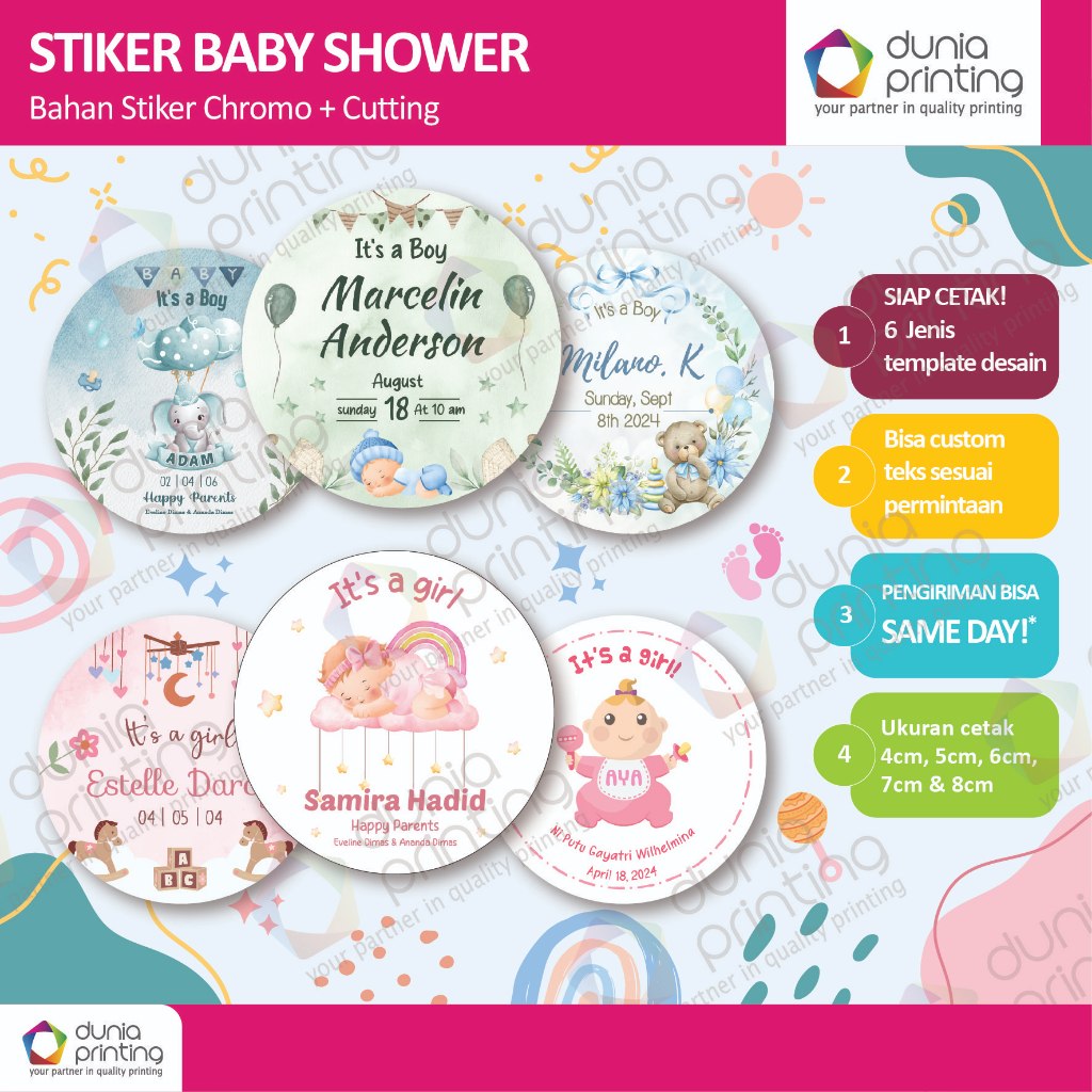 

STIKER LABEL KELAHIRAN BAYI | STICKER TUMPENG MINI BABY SHOWER