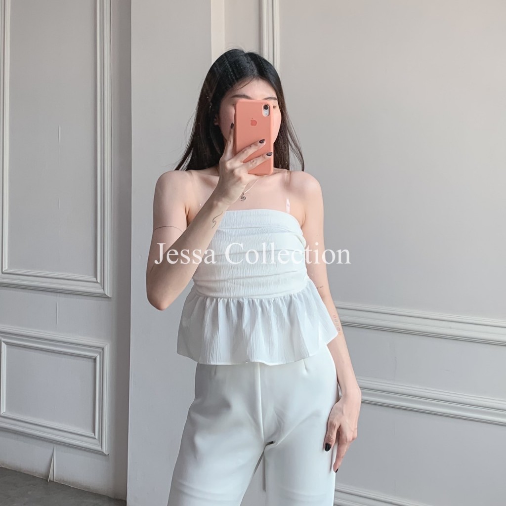 Nomi Top TH 1050 LADY CRUSH Atasan Sleeveless Motif Polos Simple Baju Wanita Model Kemben