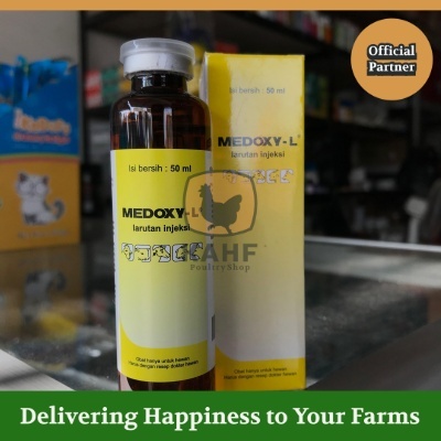 Medoxy L 50 ml Injeksi Antibiotik Unggas Sapi Kambing Kuda Kucing [KAHF PS]