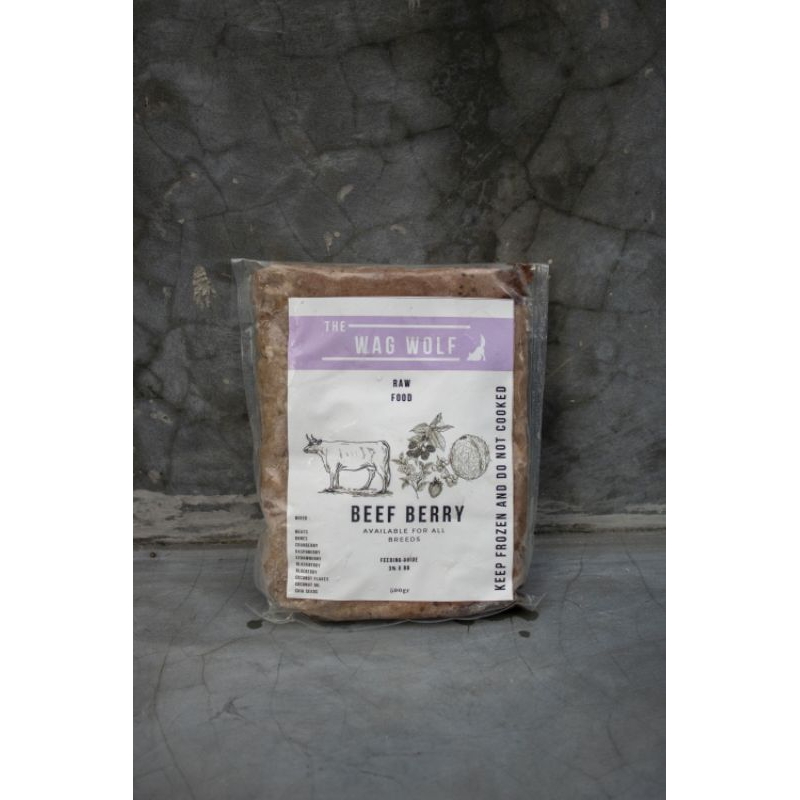 

THE WAG WOLF - Beef berry raw food 500gram