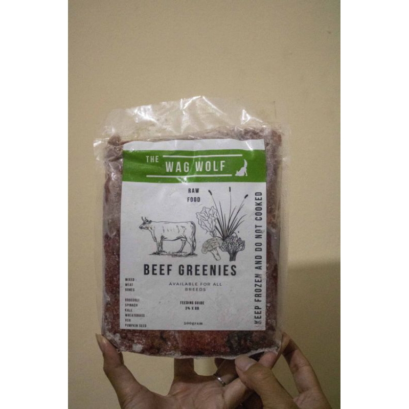 

THE WAG WOLF - Beef greenies raw food 500gr