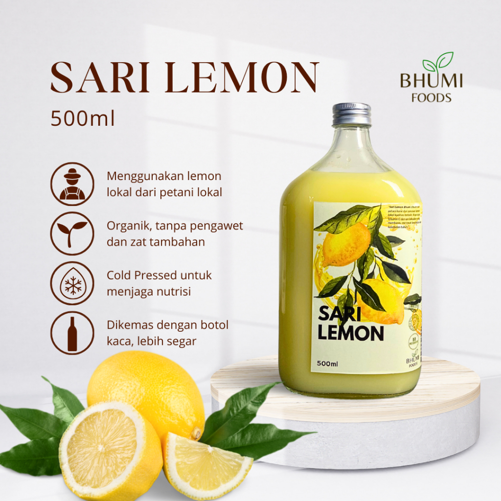 

Bhumi Foods Sari Lemon 500ml - Pure Lemon Pressed