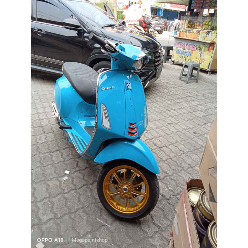 Cat warna biru tosca pesva metic / Cat motor warna blue tosca pesmet / Cat automotive Pu