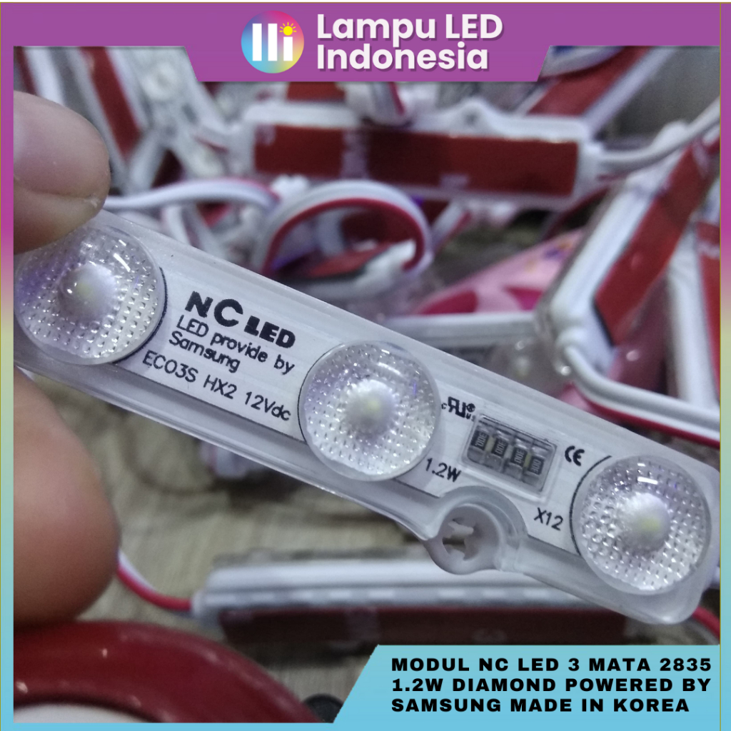 LAMPU MODUL NC LED 3 MATA 2835 1.2W DIAMOND POWERED BY SAMSUNG MADE IN KOREA