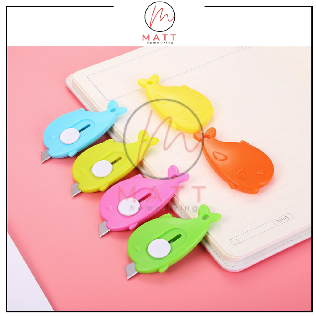 

MATT Pisau Cutter Mini Bentuk Dolphin Awan / Alat Bantu Potong Kertas Plastik Unboxing Paket