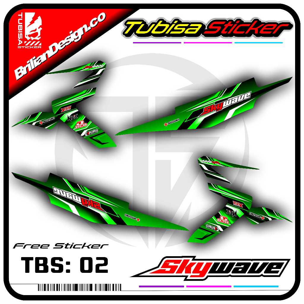 Sticker Striping Variasi Skywave - Stiker Striping List Variasi Motor Skywave. TBS.02