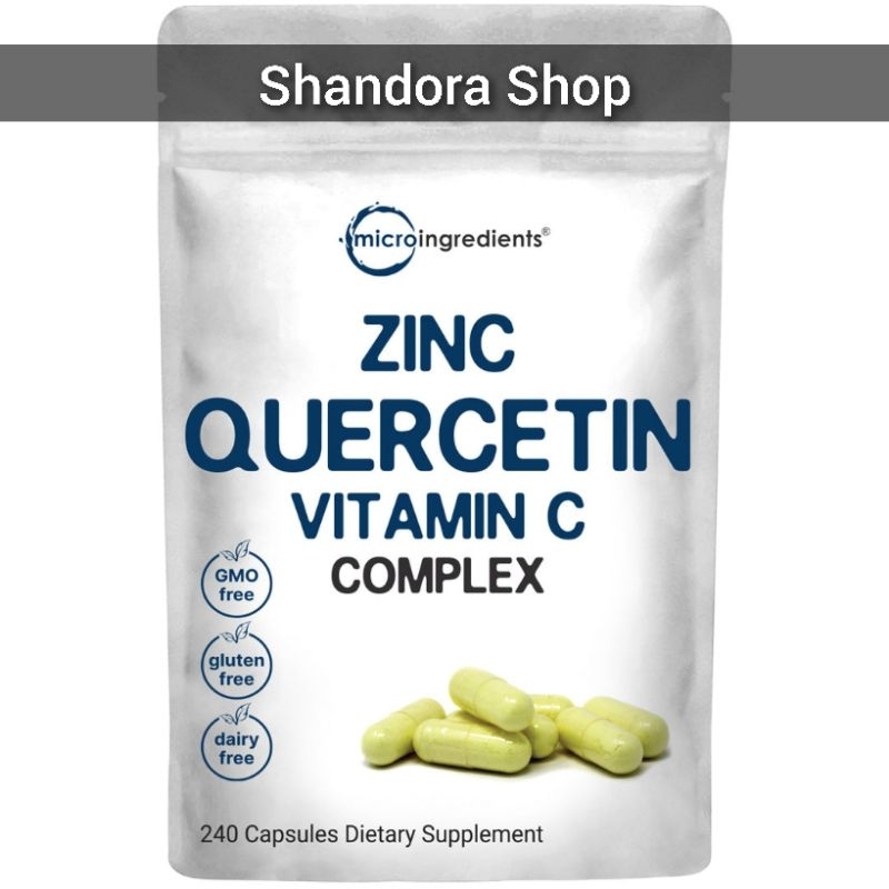 Microingredients Zinc Quercetin Vitamin C complex isi 240 capsul