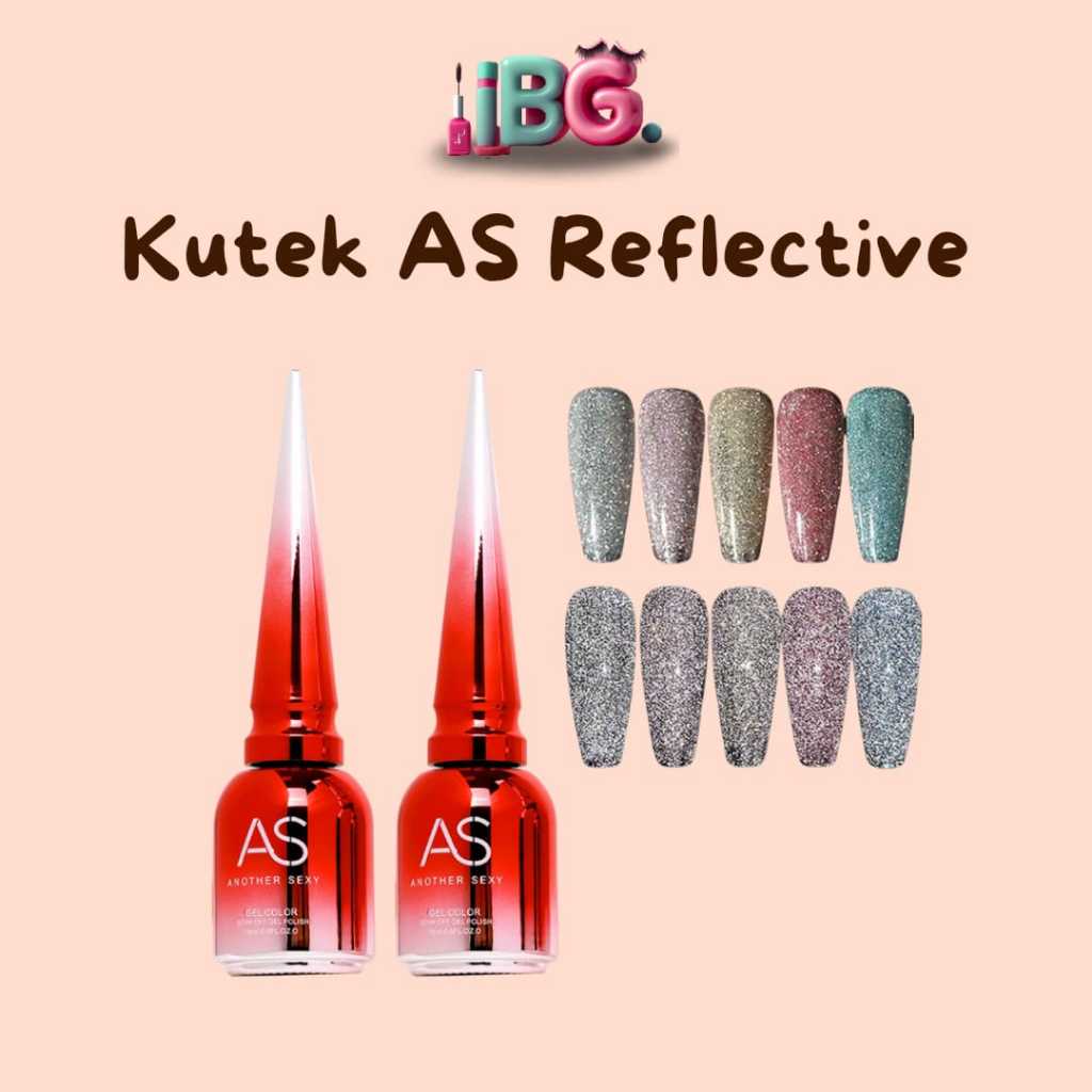Kutek AS Reflective ASZ Flash UV Gel Polish Glitter / Flash Shiny/Diamond Broken Nail Flash Gel /Kutek Reflective