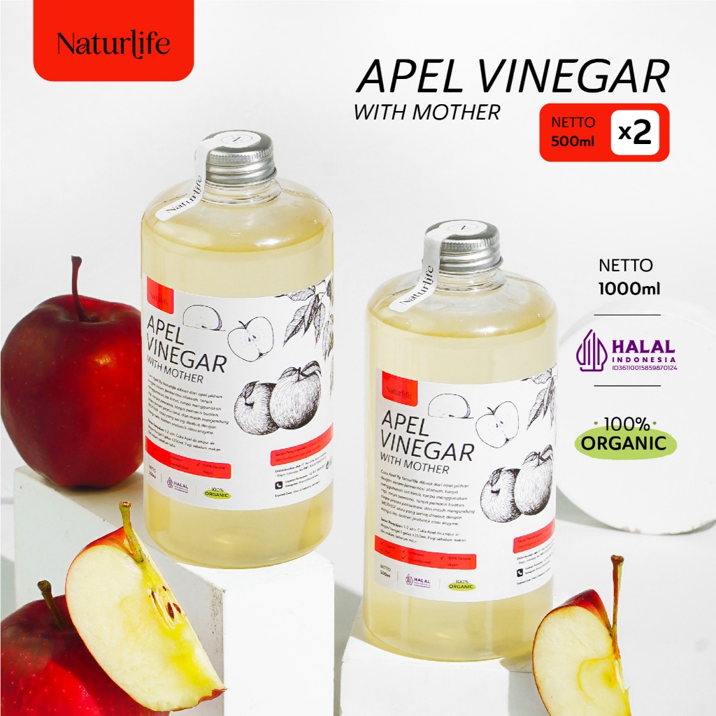 CUKA APEL 1000ML/CUKA APEL ORIGINAL NATURLIFE/CUKA APEL ORIGINAL UNTUK KESEHATAN /CUKA APEL ORGANIK/