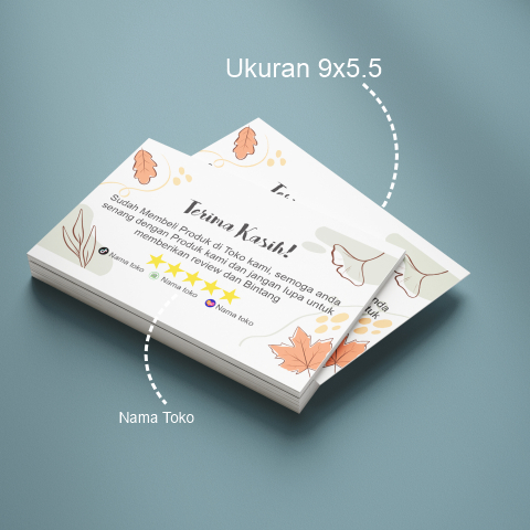100 Pcs Kartu Ucapan Terima Kasih  Thank You Card Custom Ukuran 9x5.5