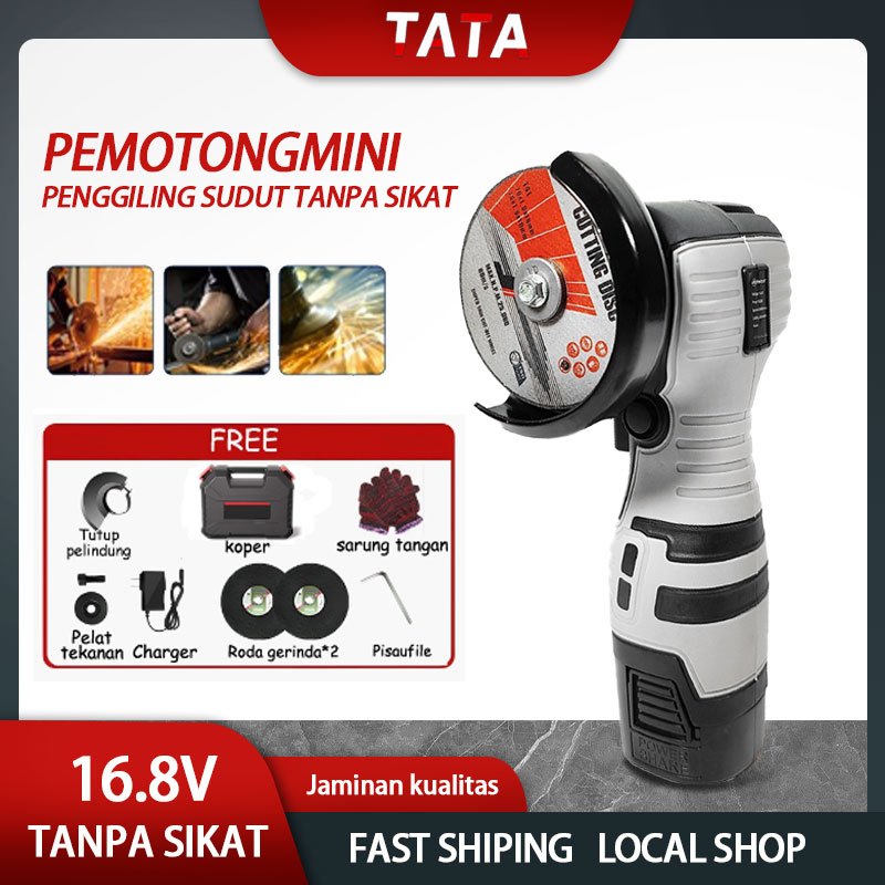 COD  TATA  Ready stock Brushless Angle Grinder Mesin Gerinda Tangan Gerinda Cordless Elektrik Gerind