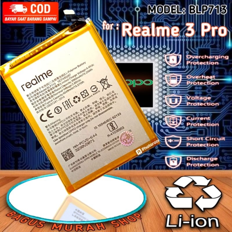 Batre Realme 3pro Baterai BLP 713 Realme 3 pro Battery realme3pro BLP713