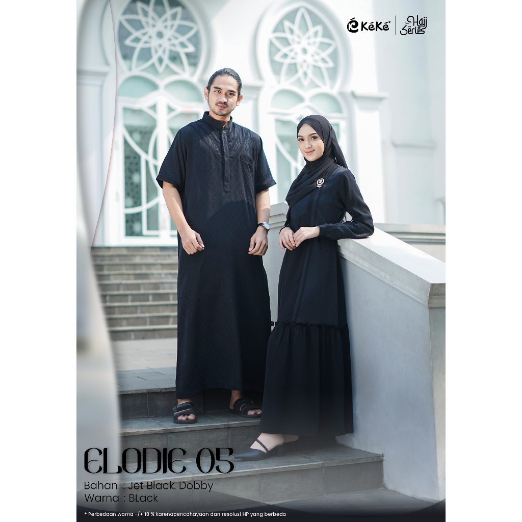 NEW COUPLE ELODIE 05 BLACK BY KEKE / Gamis Dewasa / Koko Dewasa