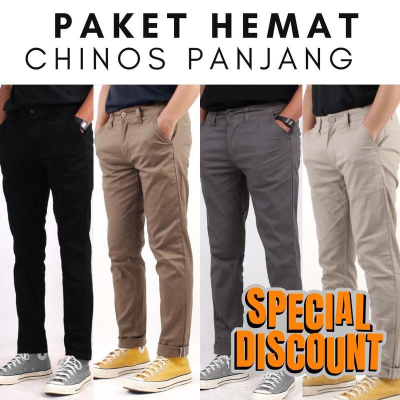 (BISA COD PAKET HEMAT 2PCS) CELANA CHINO PANJANG SLIM FIT PRIA PREMIUM MELR ELASTIS PRIA DEWASA NYAM