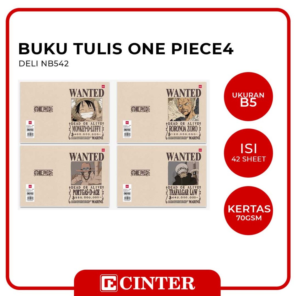 

DELI - BUKU CATATAN / CAMPUS / BUKU TULIS SEKOLAH BOXY B5 NB542 ISI 42 LEMBAR EDISI ONE PIECE - 4