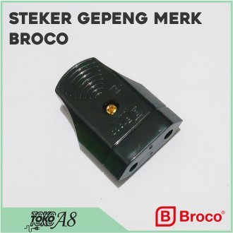 kontra steker BROCO gepeng hitam / steker kontra gepeng merk BROCO Asli