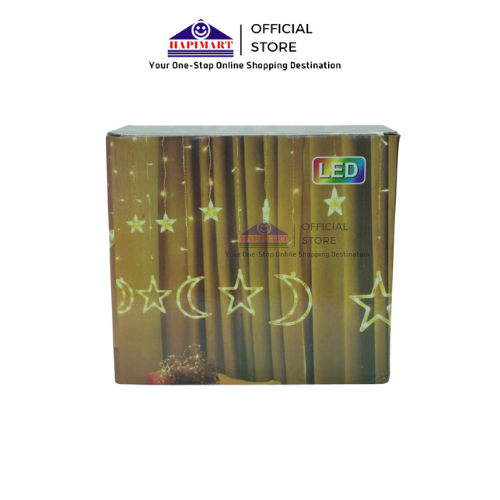 Lampu Tirai Bulan Bintang LED Rainbow Dekorasi Hiasan Natal Lampu Tumbler Aesthetic