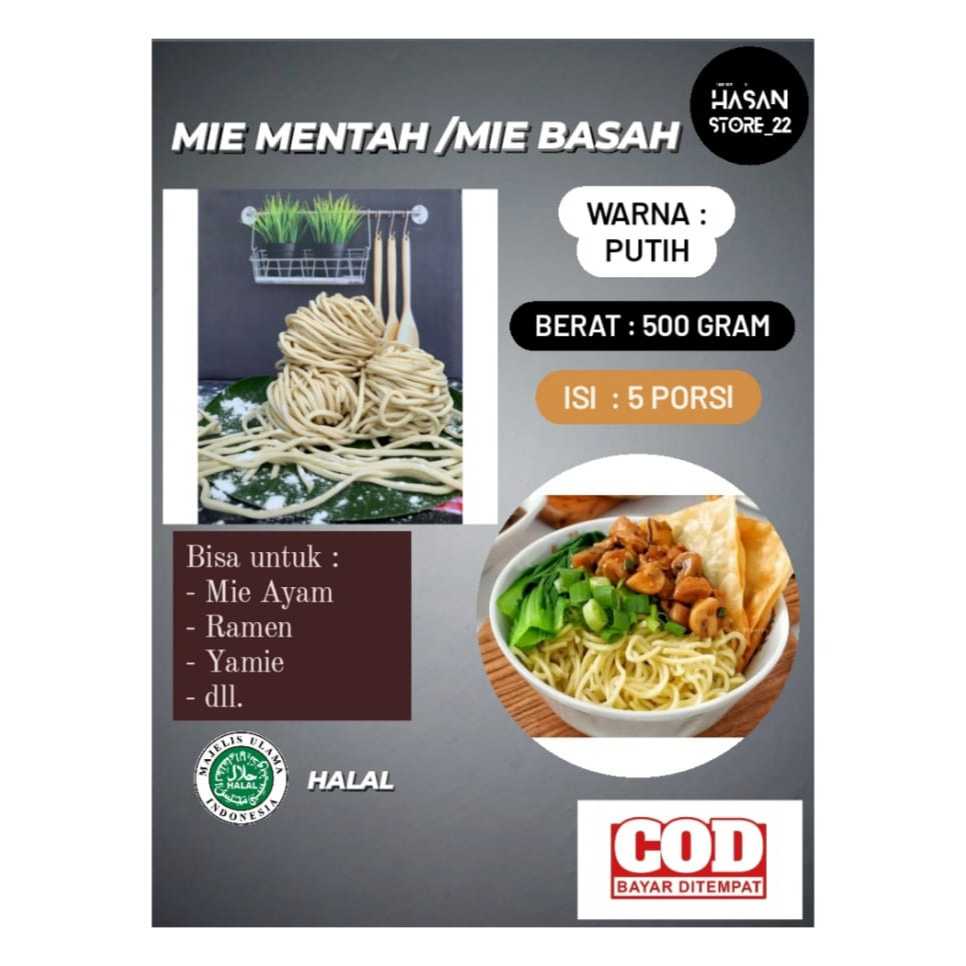 

Mie Basah 500gram Mie Mentah untuk Mie Ayam Enak Kenyal Gurih Bergizi Halal Mie Ramen Lurus Warna Putih