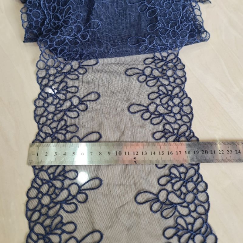 renda tile/tulle, renda tile lebar harga permeter 100cm